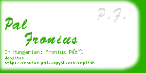pal fronius business card